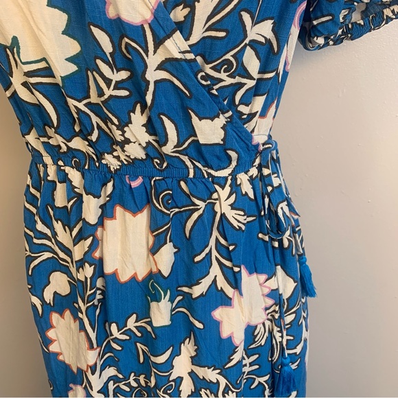 Knox Rose Floral Tiered Short Sleeve Wrap Midi Dress - Picture 15 of 16